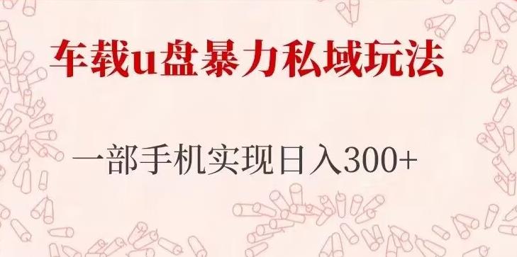 车载u盘暴力私域玩法，长期项目，仅需一部手机实现日入300+-云启学堂---专注分享与整理各种自媒体课程