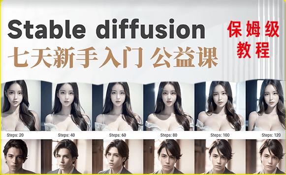 【AI训练营】全网第一个系统的stable diffusion基础课，新手入门必看-云启学堂---专注分享与整理各种自媒体课程
