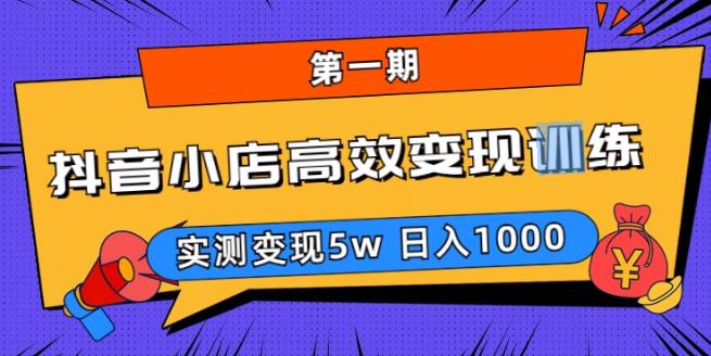 抖音小店高效变现训练营（第一期）,实测变现5w，日入1000【揭秘】-云启学堂---专注分享与整理各种自媒体课程