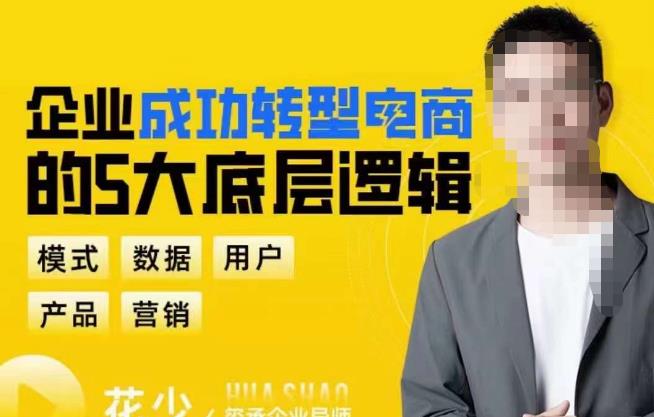 企业成功转型电商的5大底层逻辑，从模式、数据、用户、产品、营销5大板块，助你高效转型电商赛道-云启学堂---专注分享与整理各种自媒体课程