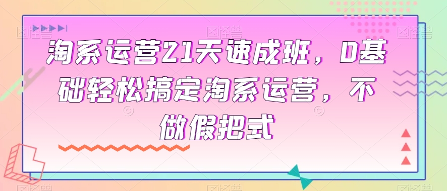 淘系运营21天速成班，0基础轻松搞定淘系运营，不做假把式-云启学堂---专注分享与整理各种自媒体课程